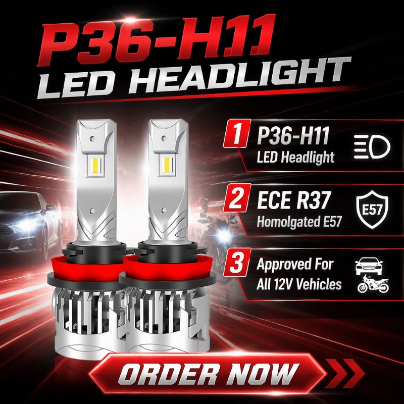 Luxfighter lancerer ECE R37-certificeret P36 H11 LED-forlygtepære